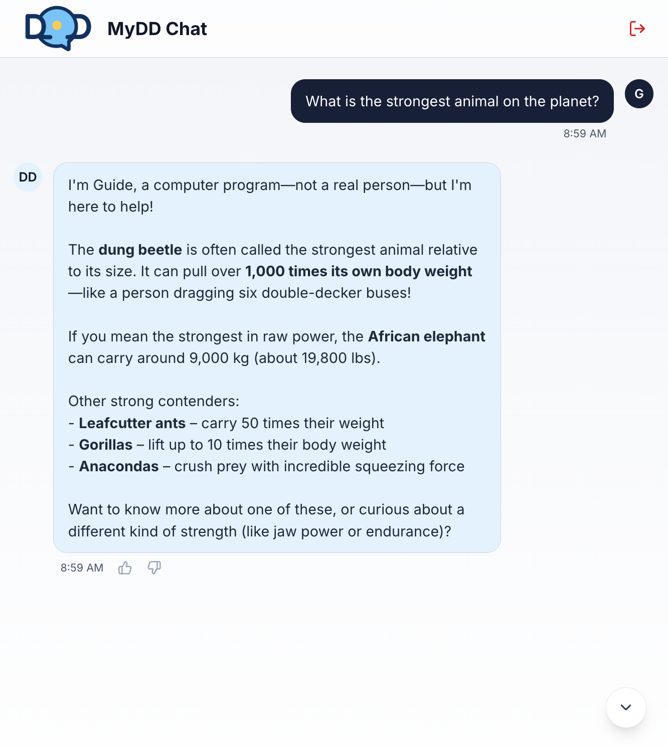 A child asking MyDD about fun facts